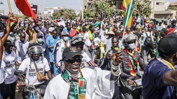 Senegal election: Opposition supporters march in Dakar calling for swift vote