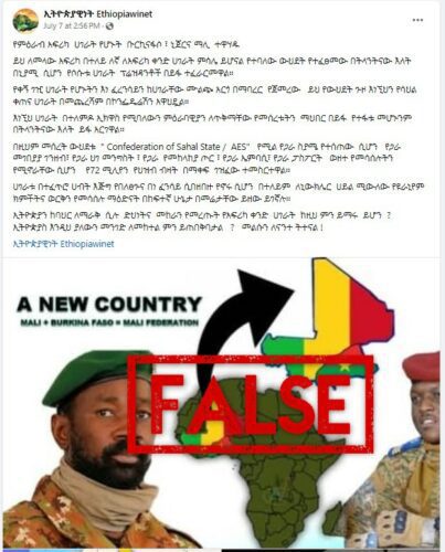 Ethiopian posts mislead about confederation treaty between West African military regimes