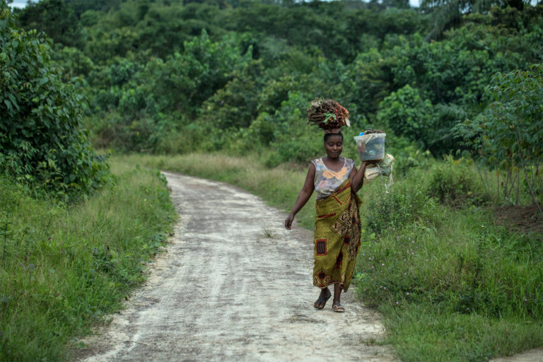 Woman in a forest.