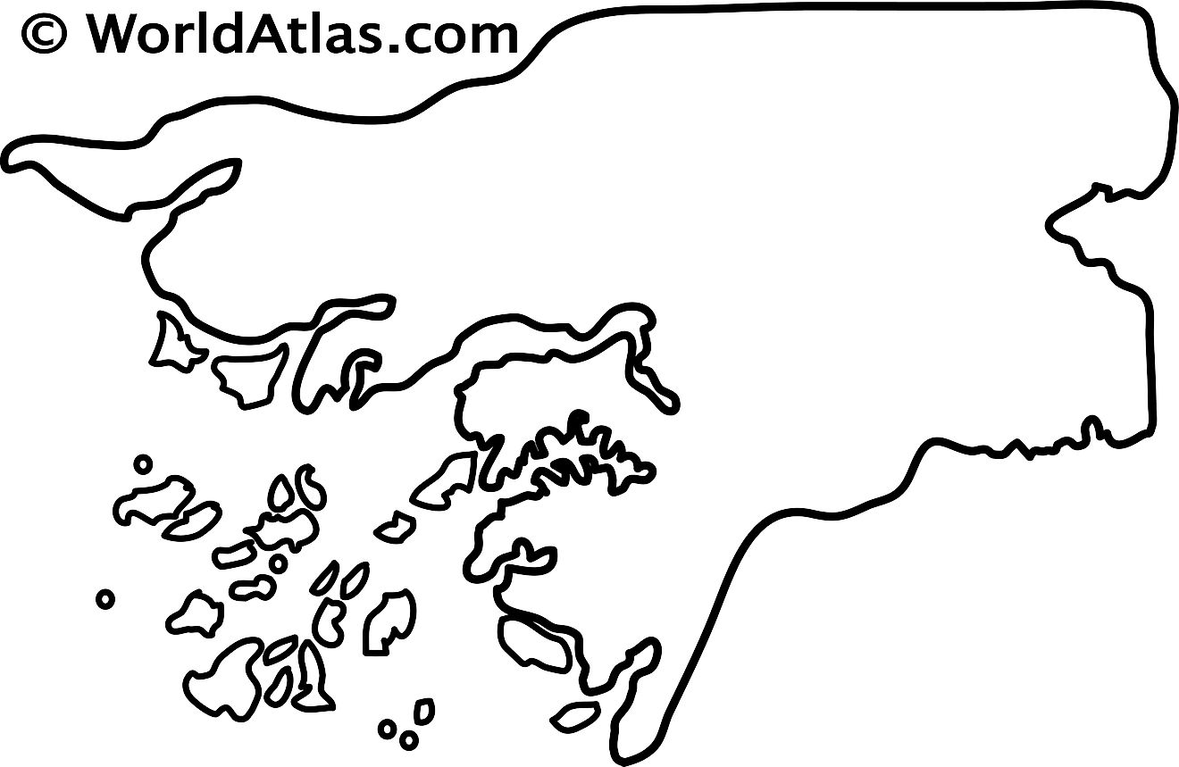 Blank Outline Map of Guinea-Bissau