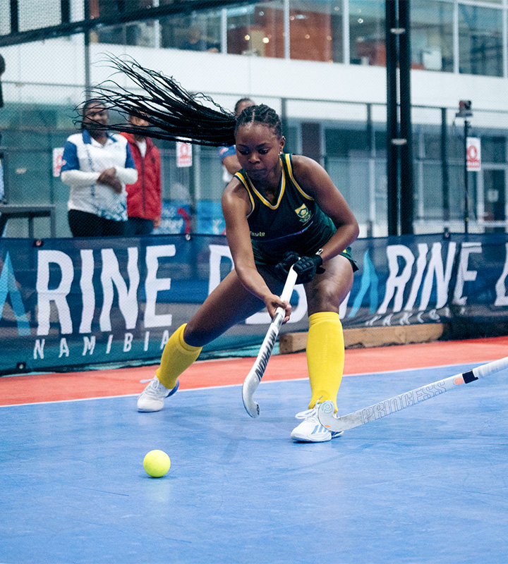 Namibia opened scoring but SA equalised when Cerian Fourie crossed the ball after a brilliant run for Bonolo Moabi to tap home. Photos: Zach Zinn / ES Media