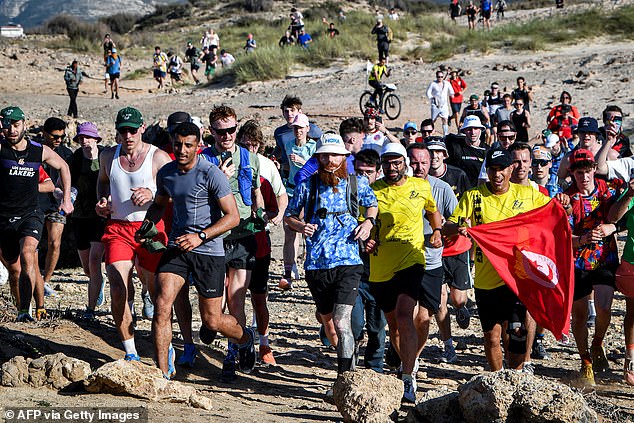 On the final day he invited his supporters to run the last leg with him and said he would throw a party at a hotel in Bizerte to celebrate crossing the finish line