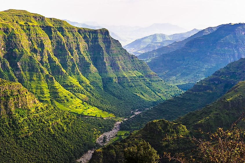 Valley among the mountains in Ethiopia