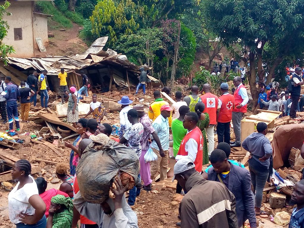 landslide and floods in  Mbankolo in Yaoundé, Cameroon, October 2023