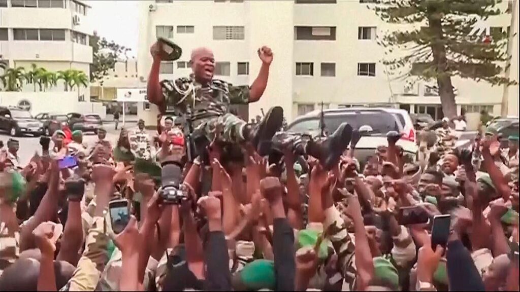 Gabon’s new military leader Brice Oligui Nguema paraded through streets of Libreville