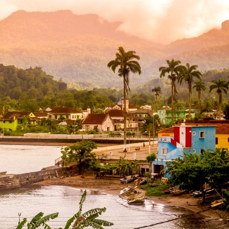 Sunset In Santo Antonio, Capital Of Sao Tome And Principe, Africa