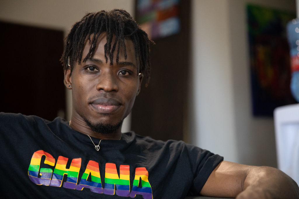 Alex Kofi Donkor, Director of the LGBTQ+ Rights Ghana, pose for a photograph in a safe house, on November 8, 2021.