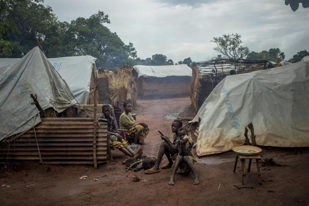 Displaced people in the main camp in Batangafo, Ouham province, August 2015. 