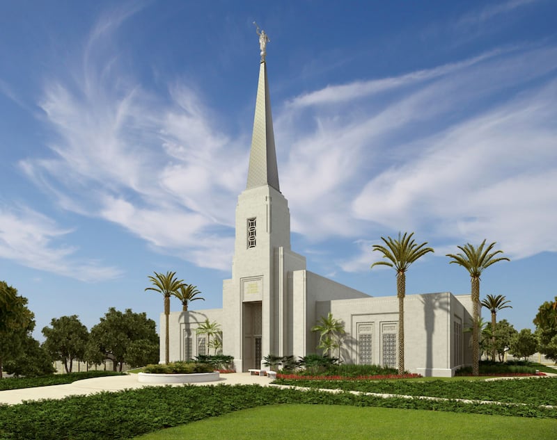 Artist rendering of the Abidjan Ivory Coast (Côte d'Ivoire) Temple currently under construction. Gro