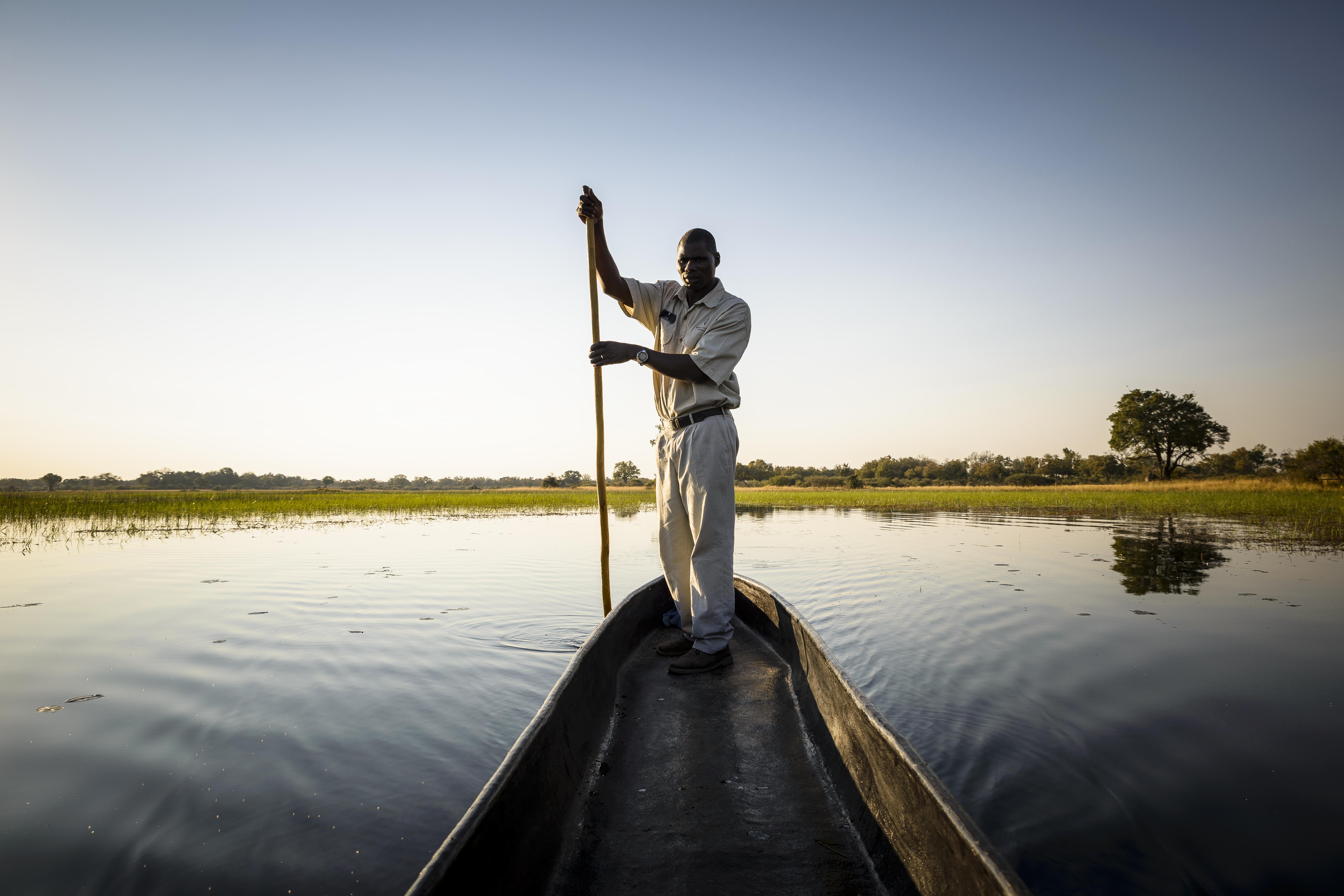 Exploring the Okavango Delta by boat