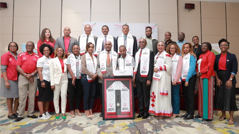 Group photo from the Ethiopian Airlines signing. 