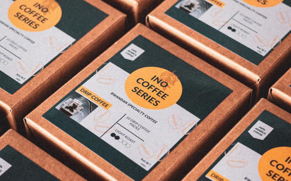 Rwandan company INO Coffee Series' packaging.