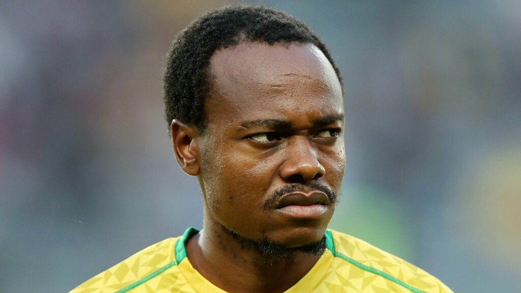 Why was Percy Tau's freekick for Bafana Bafana against Liberia disallowed?