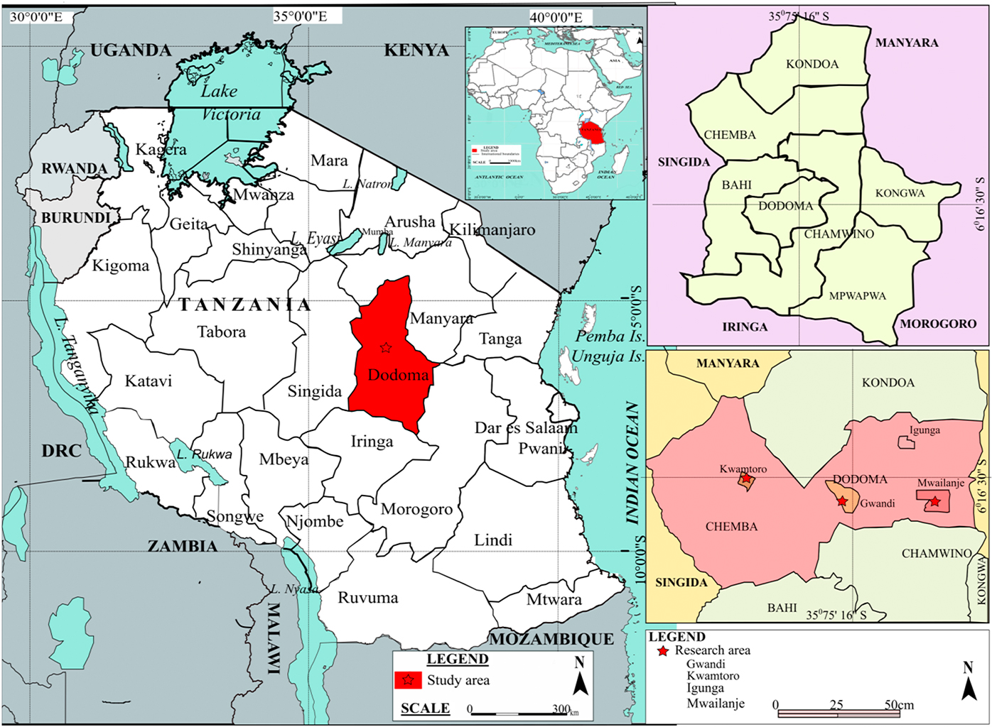 Map of Dodoma.