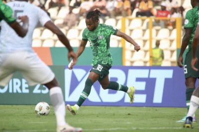 The Super Eagles in the semi-final match.