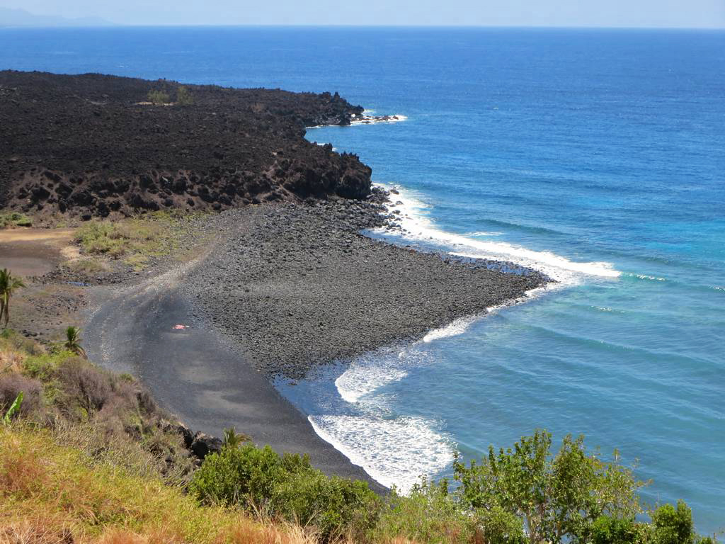 Lava flows of Mount Karthala volcano in Grande Comore. 