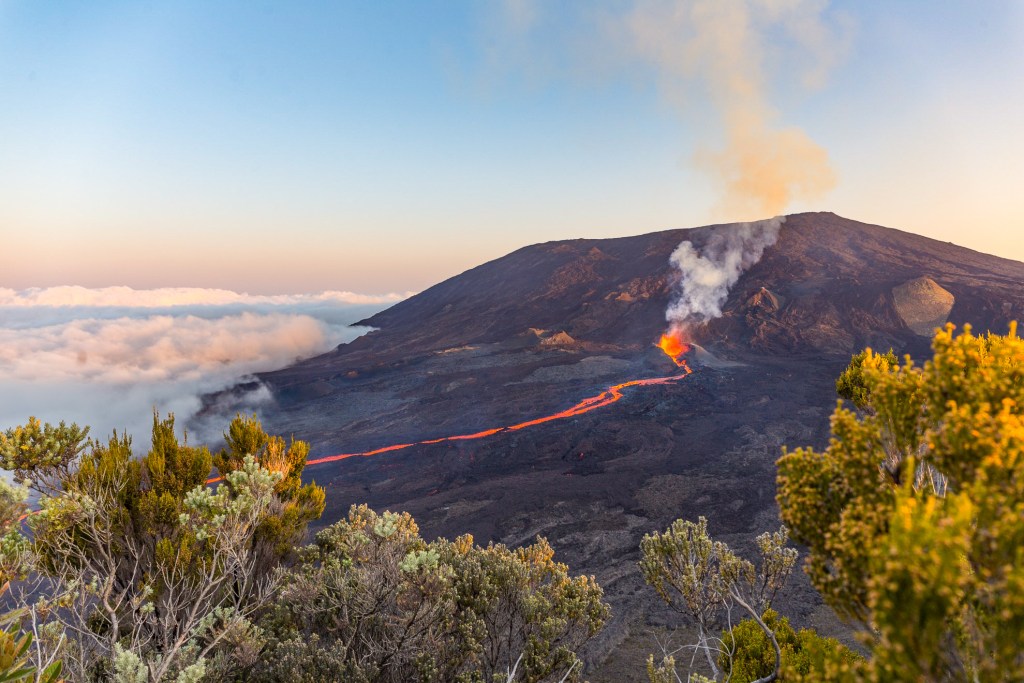 Piton de la Fournaise on Reunion Island.