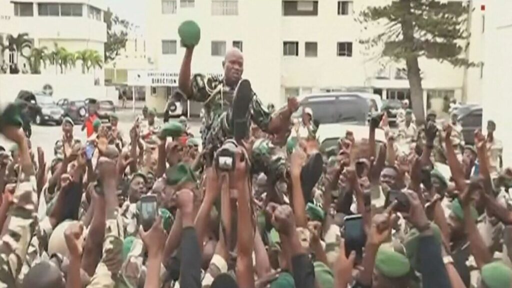 Gabon coup: Thousands celebrate as military officers put newly re-elected president Bongo under house arrest