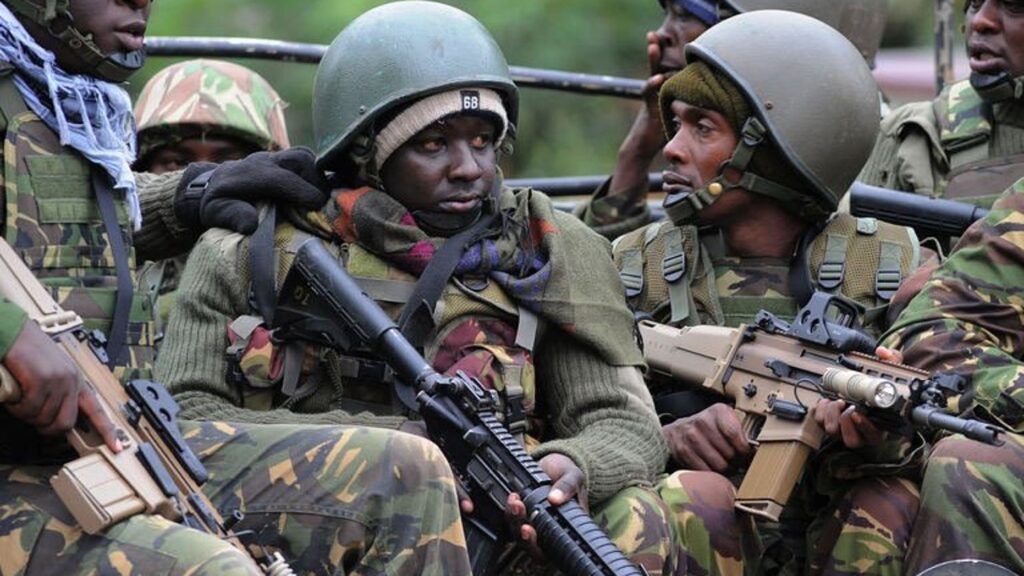 Somali National Army soldiers during training in Mogadishu