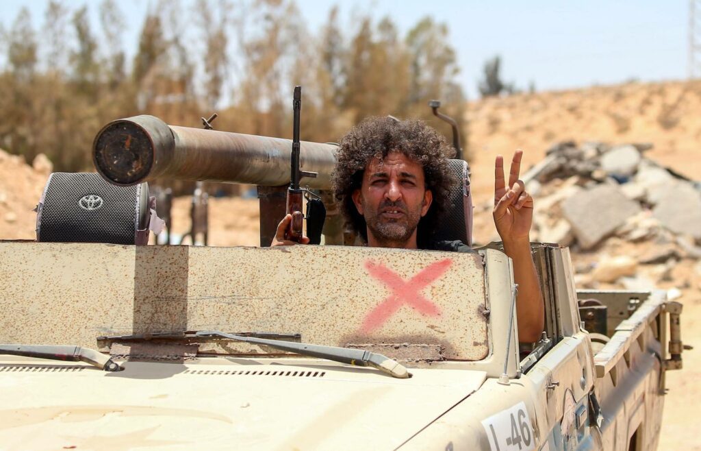 A Government of National Accord (GNA) fighter in Abu Qurain, Libya.