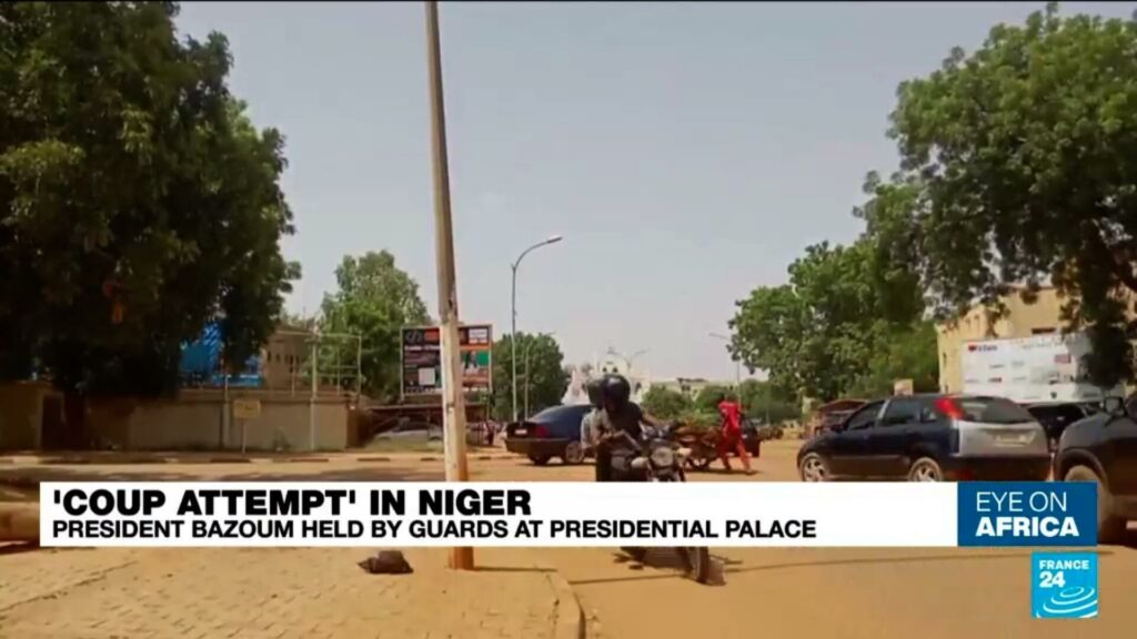 Niger's President Bazoum held by guards at presidential palace