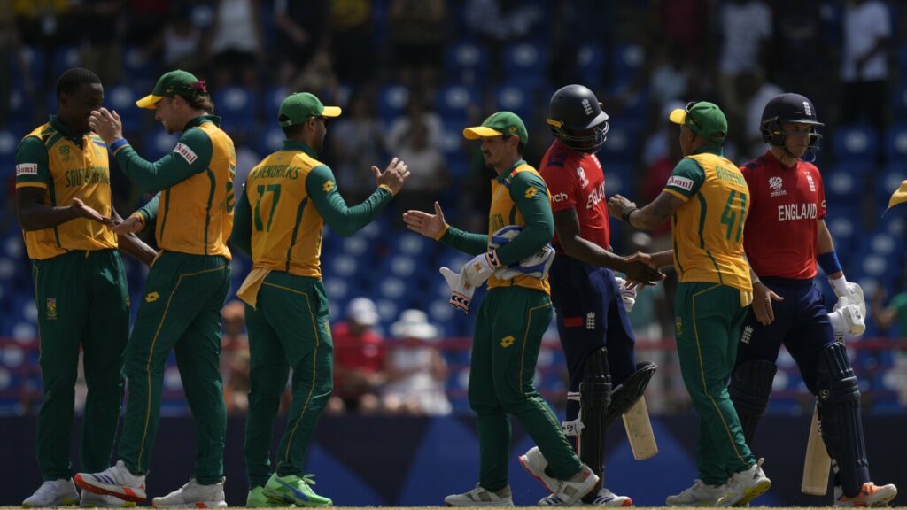 South Africa unbeaten at T20 World Cup after win over England, West Indies defeats US by 9 wickets.