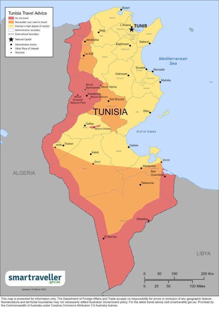 Tunisia Country Map