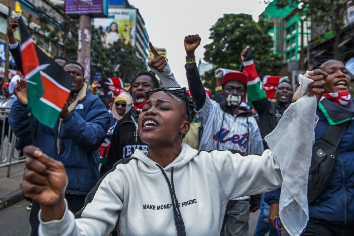 Protesters in Nairobi