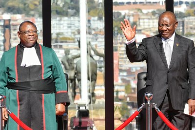 President Cyril Ramaphosa was sworn in by Chief Justice Raymond Zondo.