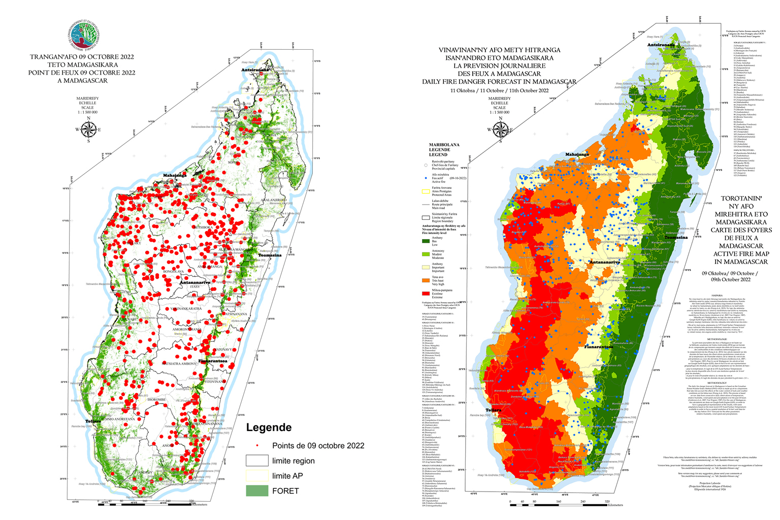 Madagascar fire maps.