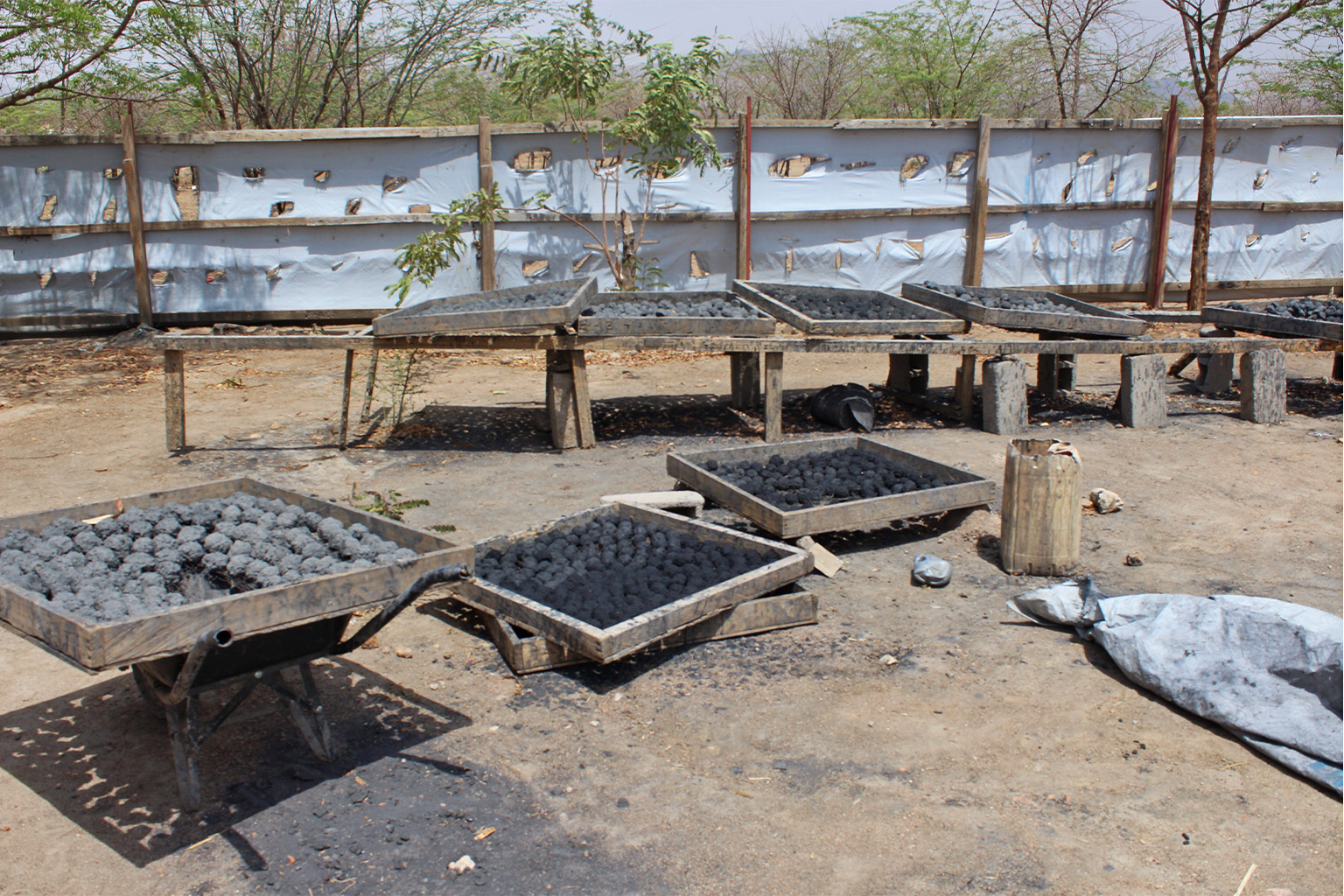 Charcoal balls from biomass