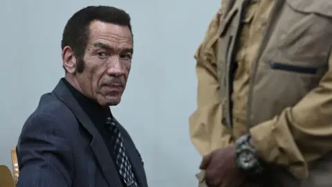 AFP Former Botswana President Ian Khama sits in the Broadhurst Magistrate court in Gaborone - 13 September 2024