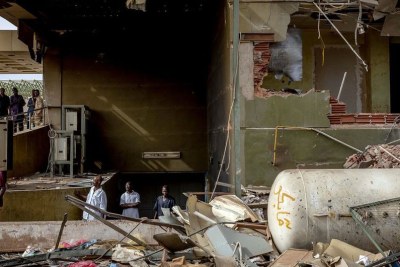 A destroyed room at a specialist hospital in Omdurman, Sudan.