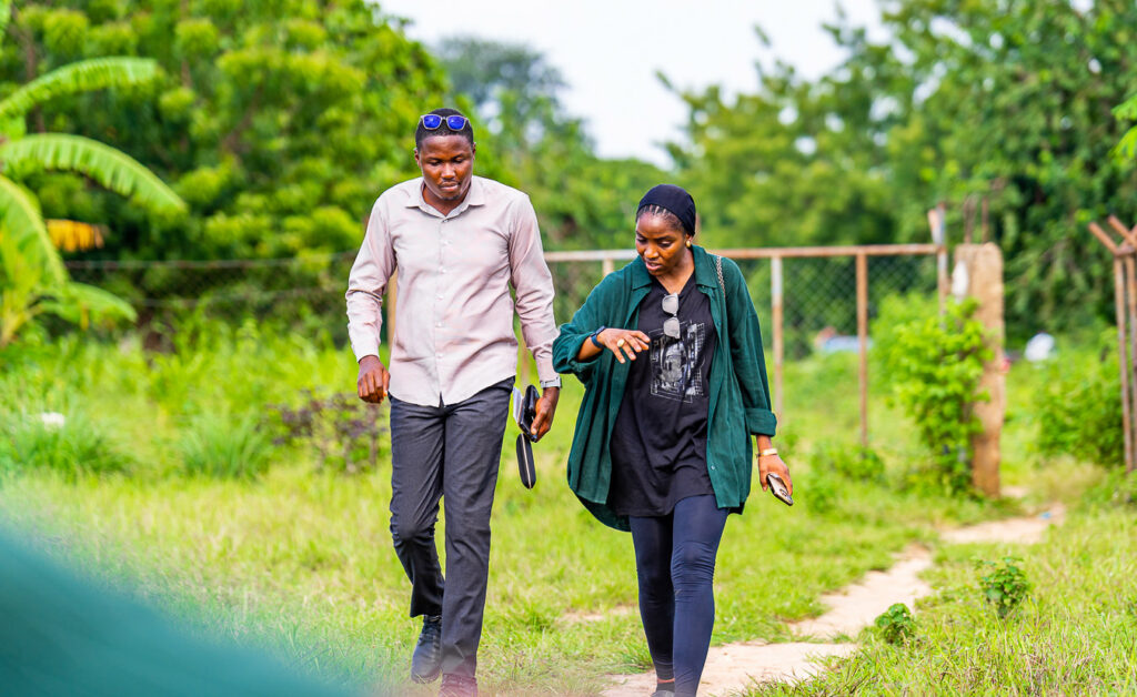 Ayodeji Ojo and Habiba Daggash (both RMI staff) on field visits 2023