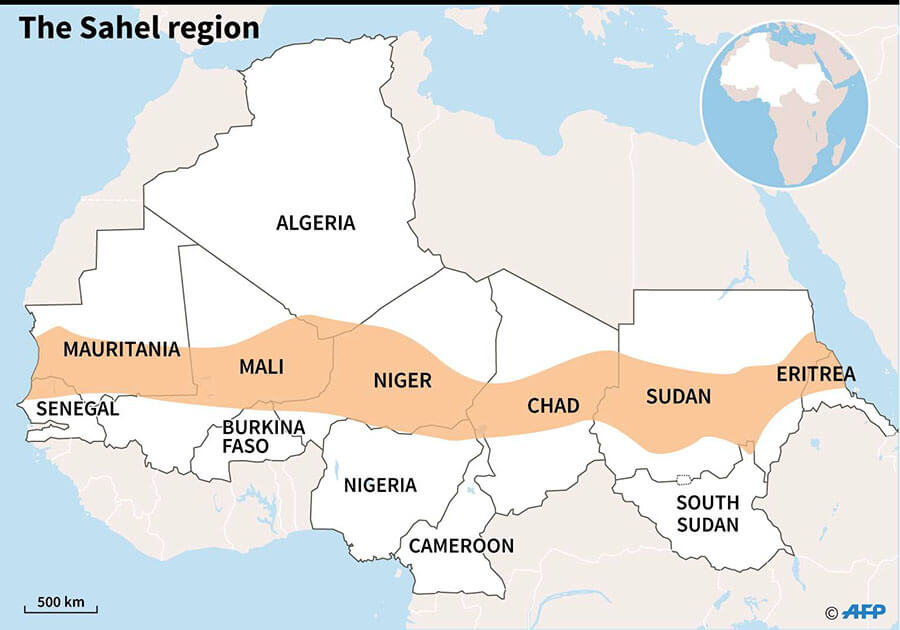 Mapa del Sahel - AFP/AFP