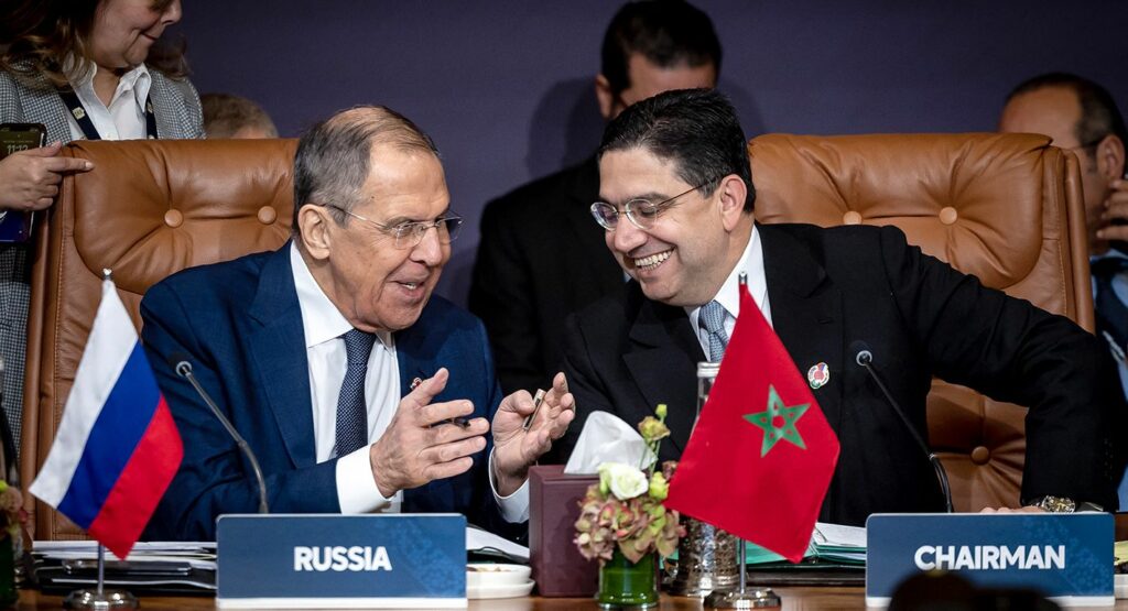 Egypt's Foreign Minister Badr Abdelatty (L) and Russian Foreign Minister Sergey Lavrov hold a press conference following their talks in Moscow, on September 16, 2024.