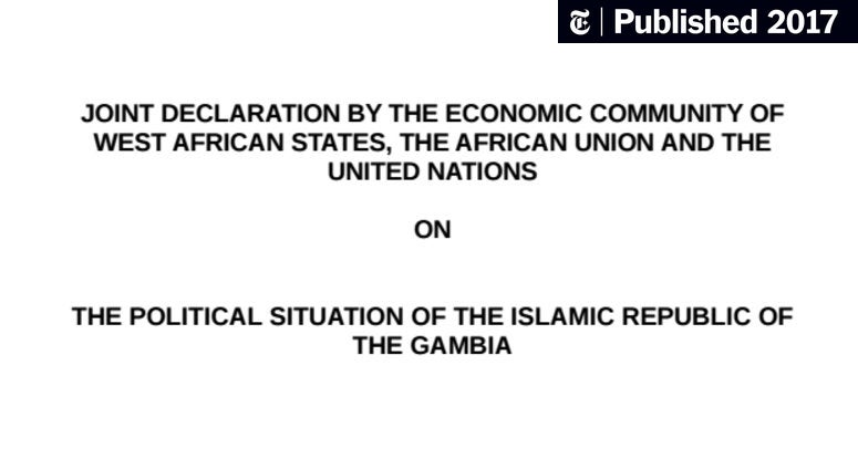 Declaration on Gambia’s Political Situation