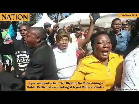 Nyeri residents chant 'No Rigathi, No Ruto' as they protest proposed impeachment of DP Gachagua